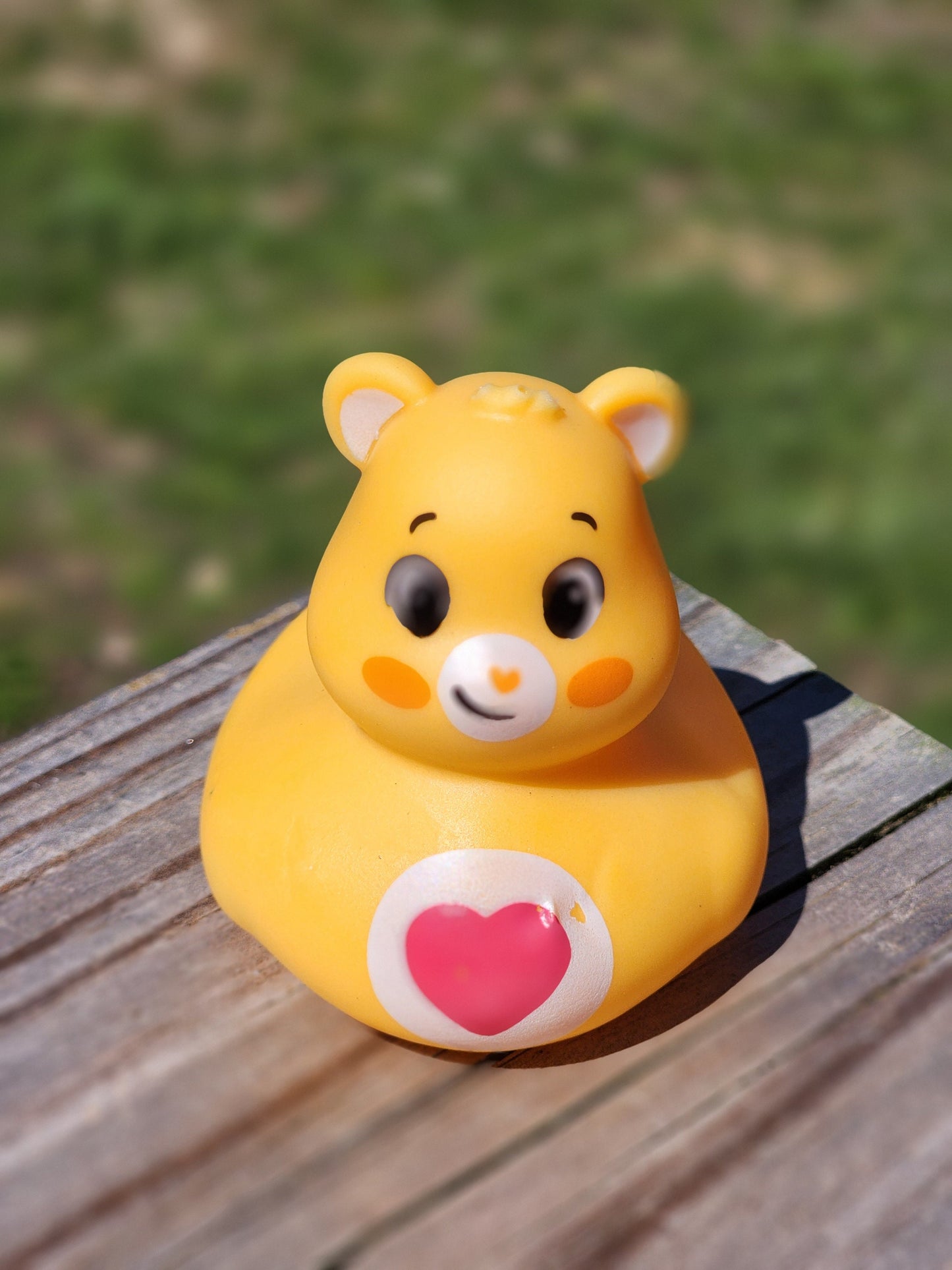 Care Bear Orange Heart Themed Orange Rubber Duck Ducks Gift for Friend Rubber Duck Gift Office Desk Toy - Orange Pink White - Individuals