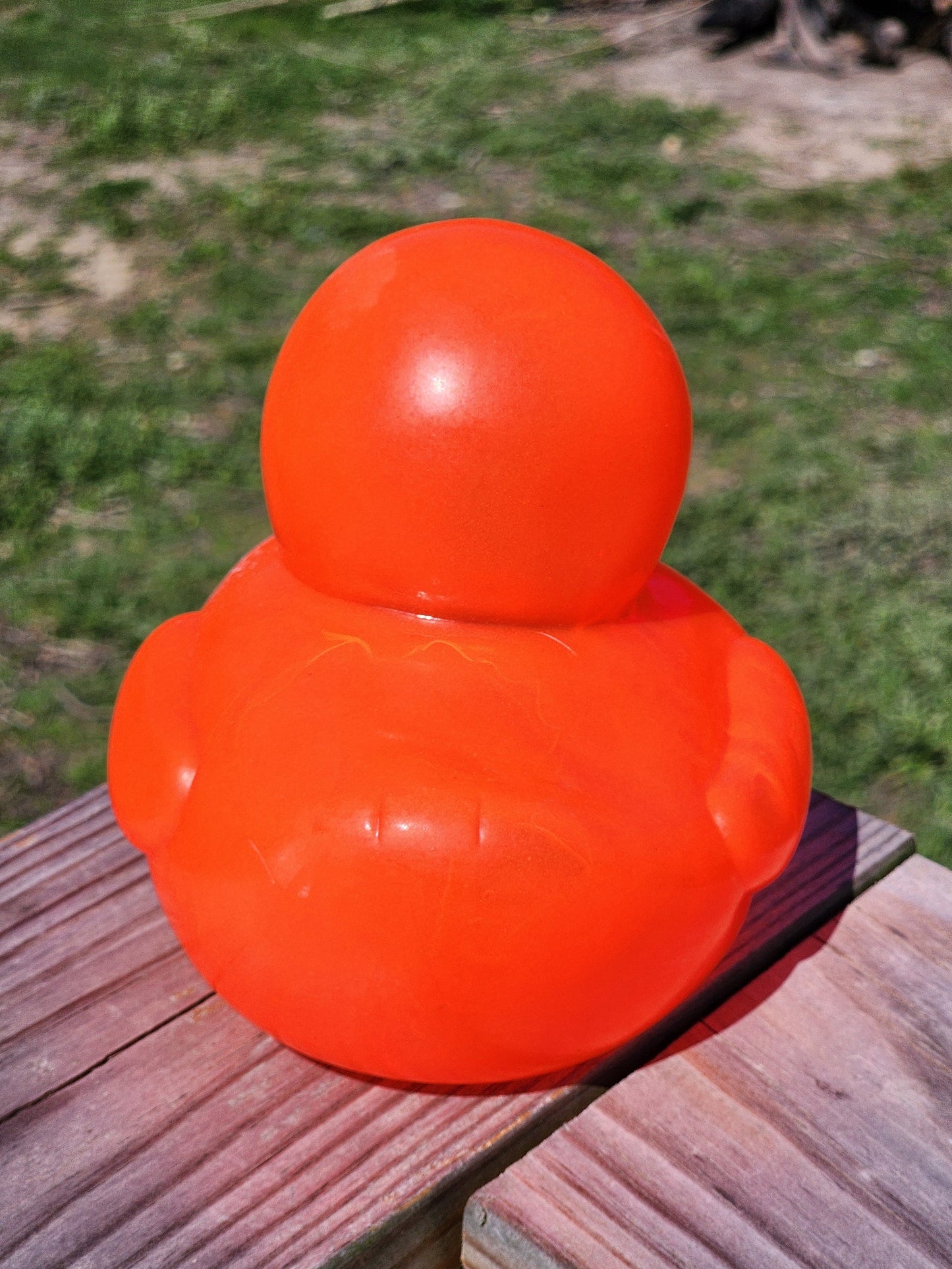 Large Neon Fluorescent Themed Orange Rubber Duck Ducks Friend Gift Duck Lover Gift Office Desk Toy - Orange Neon Black - Individuals