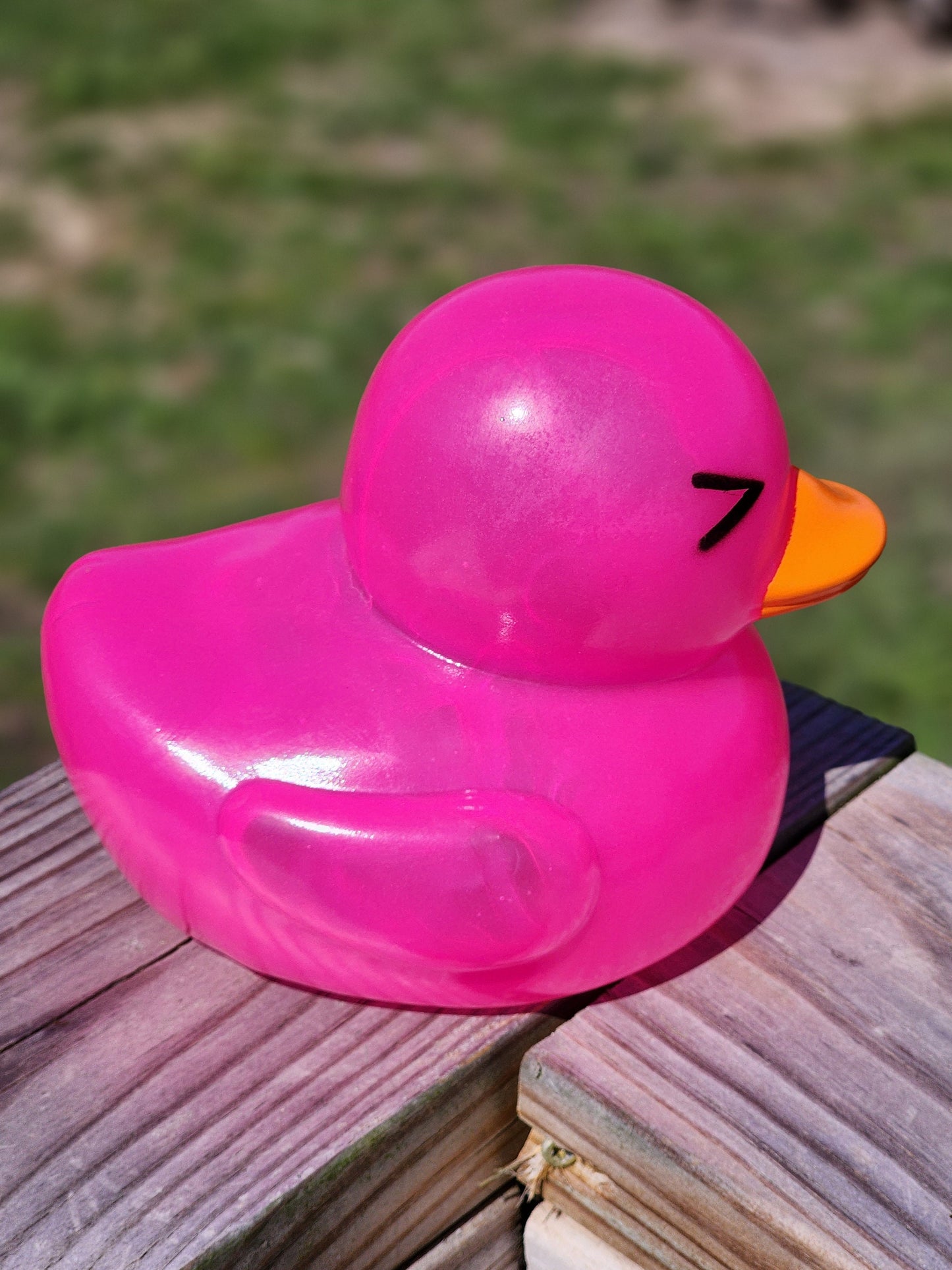 Large Neon Fluorescent Themed Pink Rubber Duck Ducks Friend Gift Duck Lover Gift Office Desk Toy - Pink Neon Black - Individuals