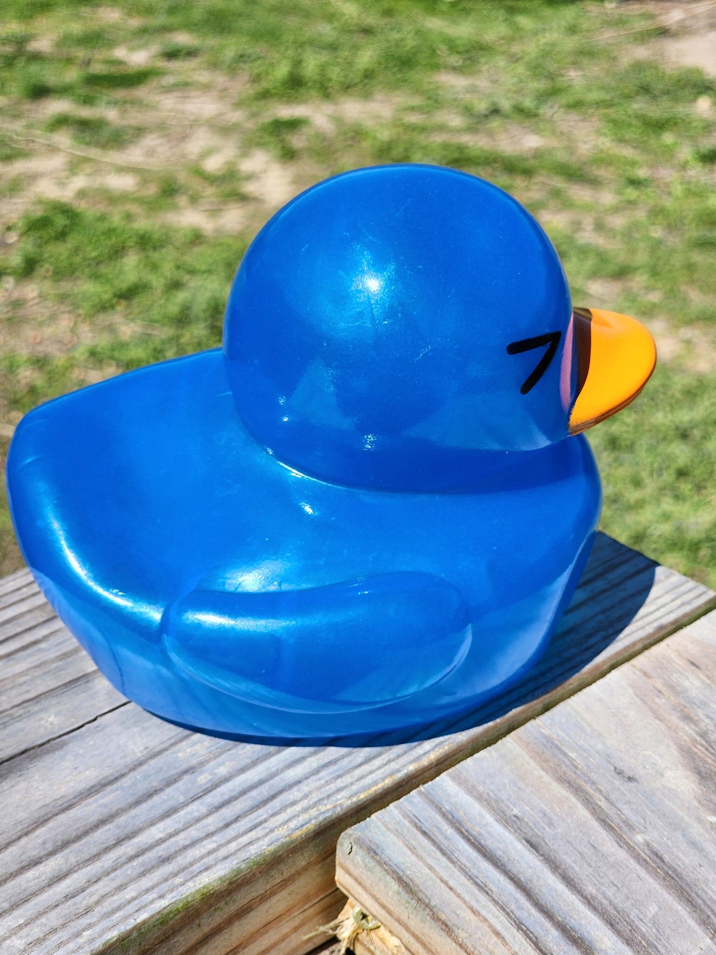 Large Neon Fluorescent Themed Blue Rubber Duck Ducks Friend Gift Duck Lover Gift Office Desk Toy - Blue Neon Black - Individuals