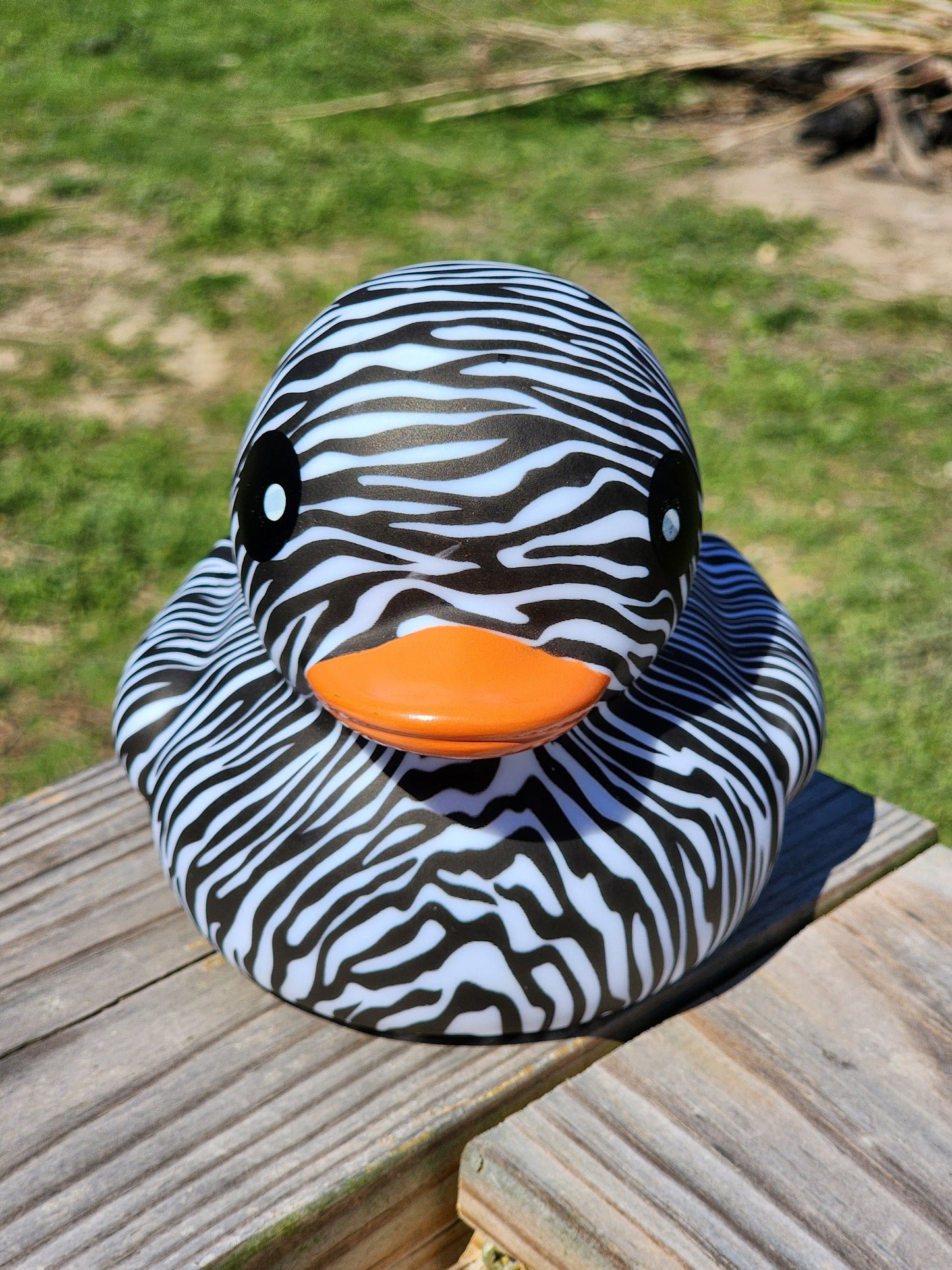 Large Animal Print Themed Zebra Rubber Duck Ducks Friend Gift Duck Lover Gift Office Desk Toy - Zebra Black White - Individuals