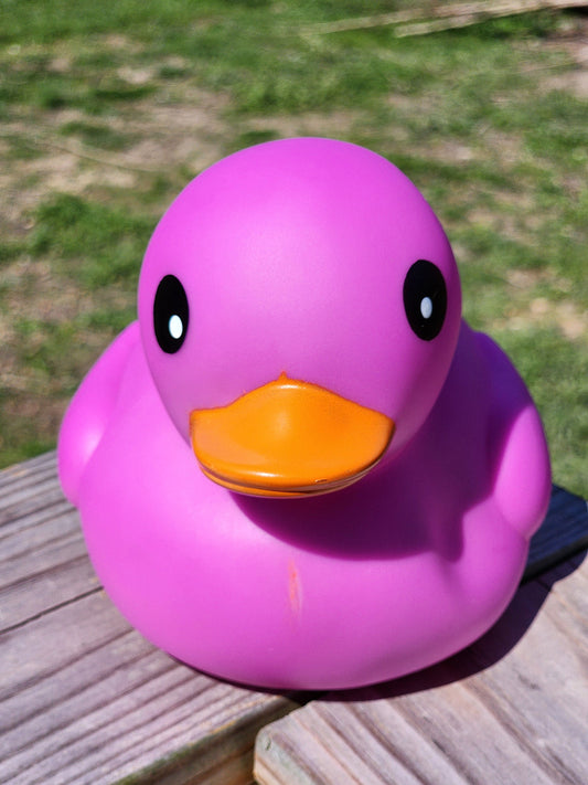 Large Matte Color Themed Pink Rubber Duck Ducks Friend Gift Duck Lover Gift Office Desk Toy - Pink Orange Black - Individuals