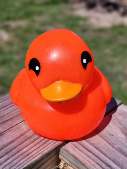 Large Neon Fluorescent Themed Orange Rubber Duck Ducks Friend Gift Duck Lover Gift Office Desk Toy - Orange Neon Black - Individuals