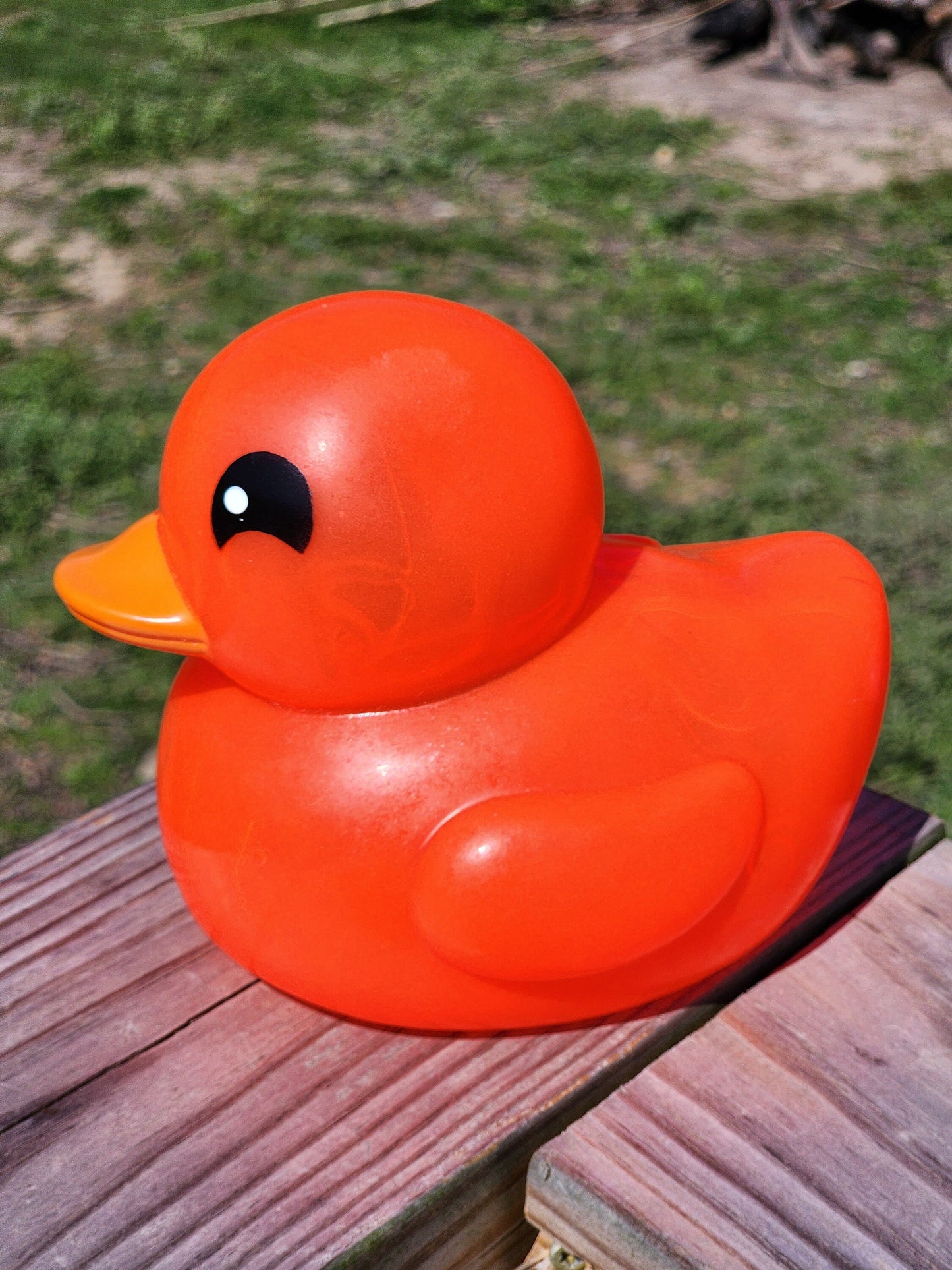 Large Neon Fluorescent Themed Orange Rubber Duck Ducks Friend Gift Duck Lover Gift Office Desk Toy - Orange Neon Black - Individuals