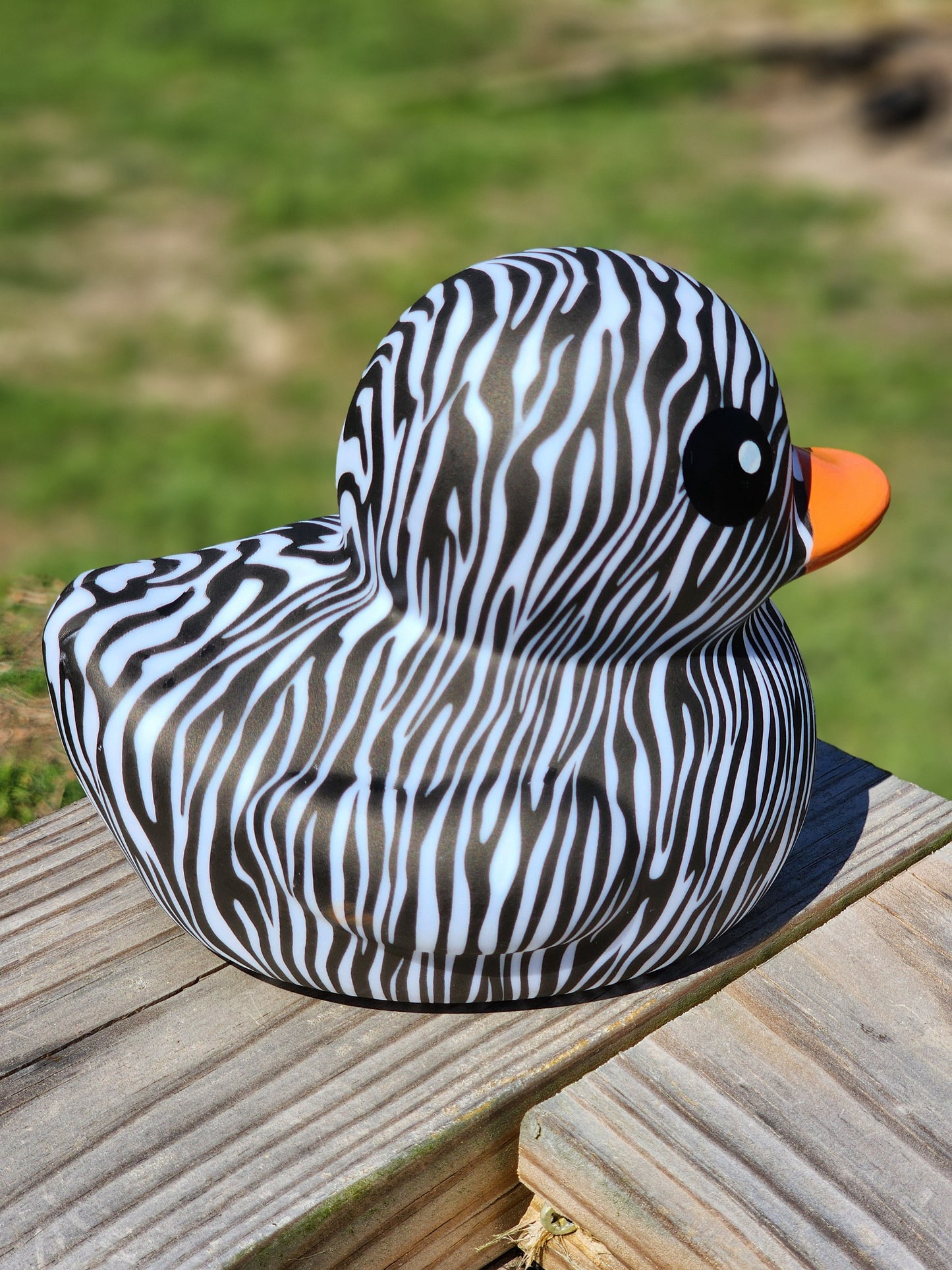 Large Animal Print Themed Zebra Rubber Duck Ducks Friend Gift Duck Lover Gift Office Desk Toy - Zebra Black White - Individuals