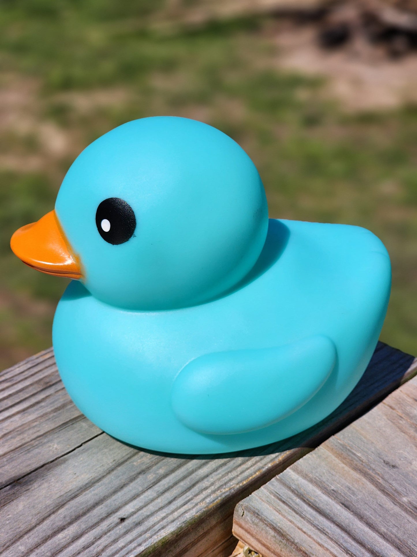 Large Matte Color Themed Blue Rubber Duck Ducks Friend Gift Duck Lover Gift Office Desk Toy - Blue Orange Black - Individuals