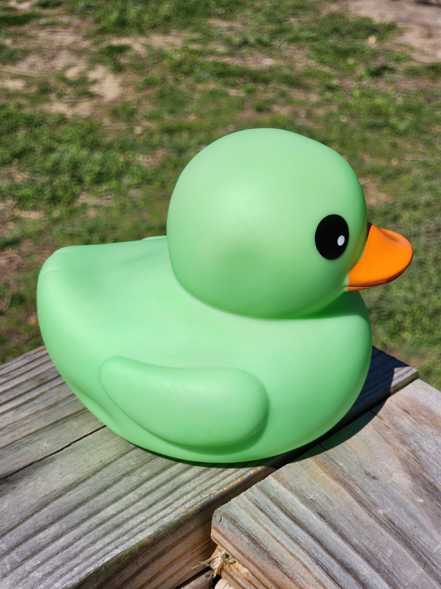 Large Matte Color Themed Green Rubber Duck Ducks Friend Gift Duck Lover Gift Office Desk Toy - Green Orange Black - Individuals