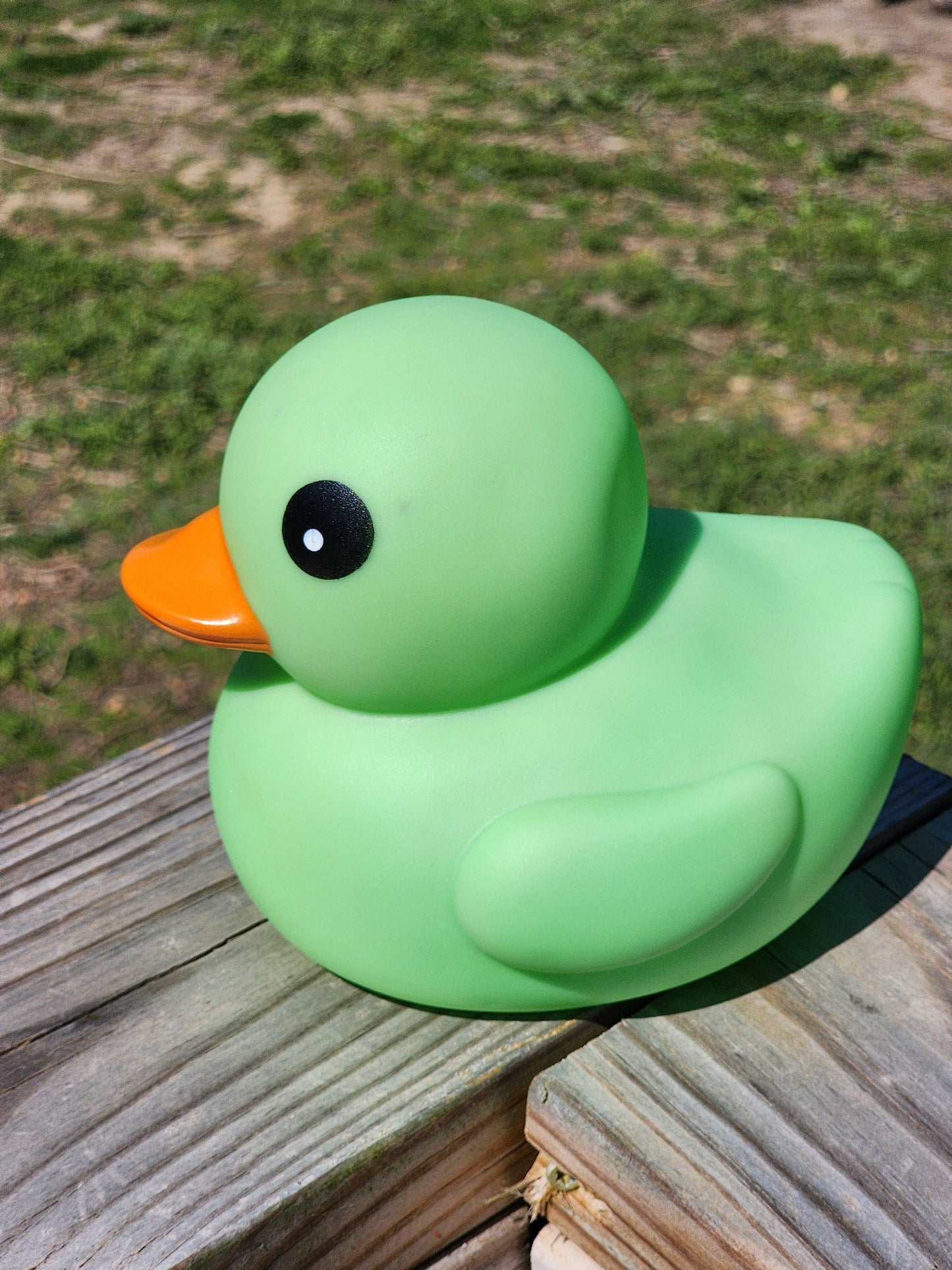 Large Matte Color Themed Green Rubber Duck Ducks Friend Gift Duck Lover Gift Office Desk Toy - Green Orange Black - Individuals