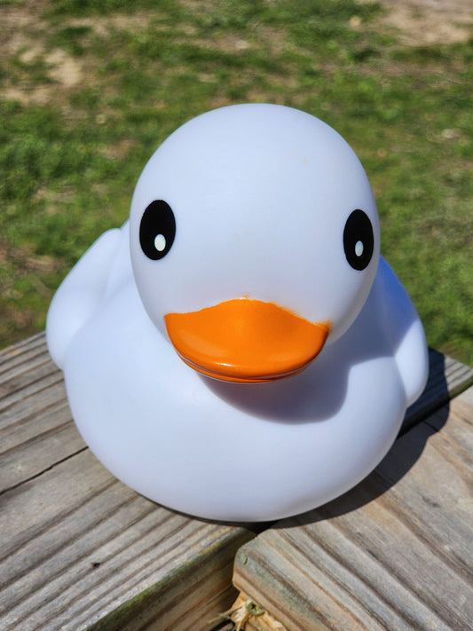 Large Matte Color Themed White Rubber Duck Ducks Friend Gift Duck Lover Gift Office Desk Toy - White Orange Black - Individuals