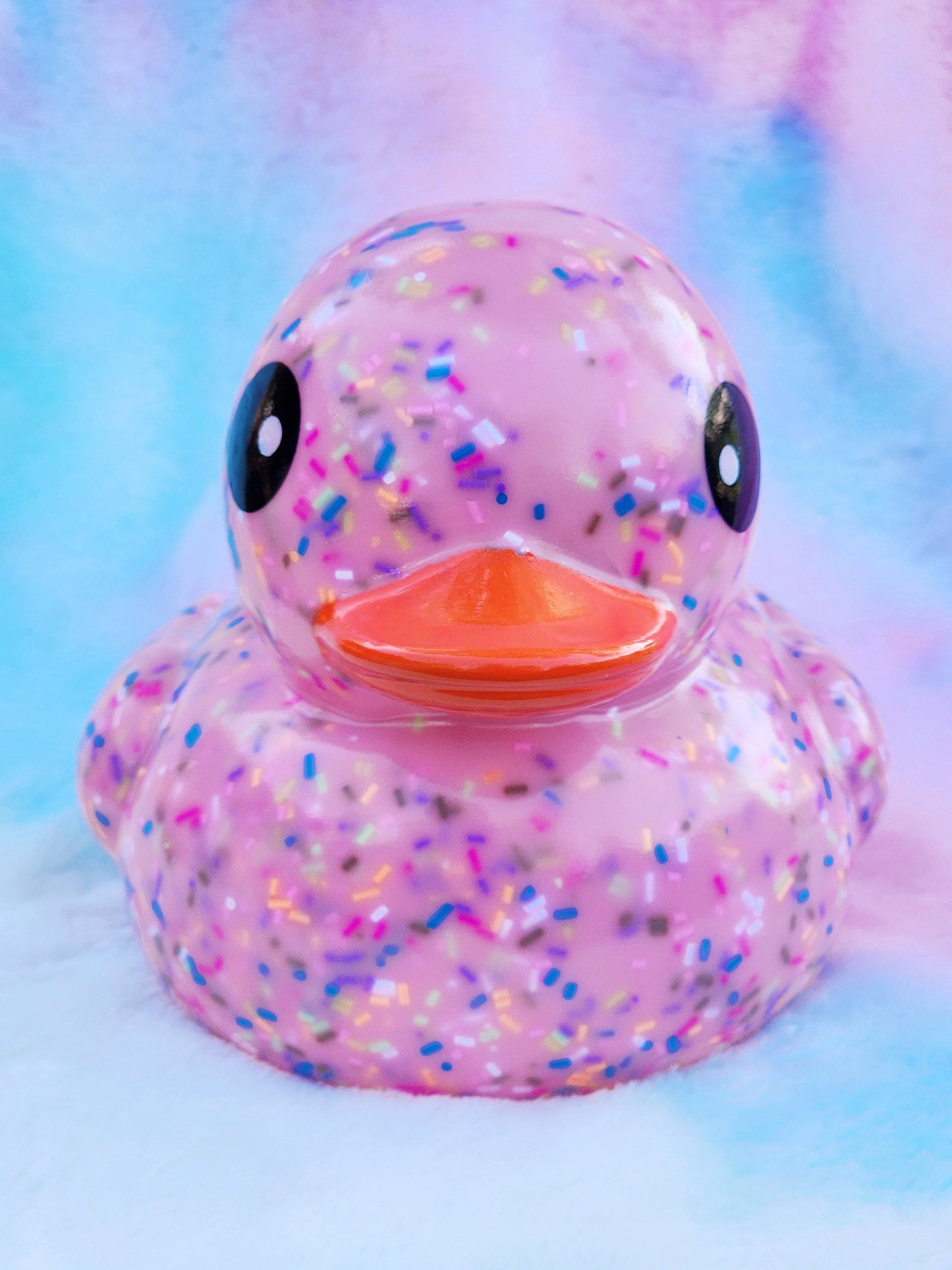 Large Strawberry Sprinkle Rubber Duck | Cute Novelty Gift | Donut Lover | Gift for Friend | Office Desk Toy | Colorful | Individual Item