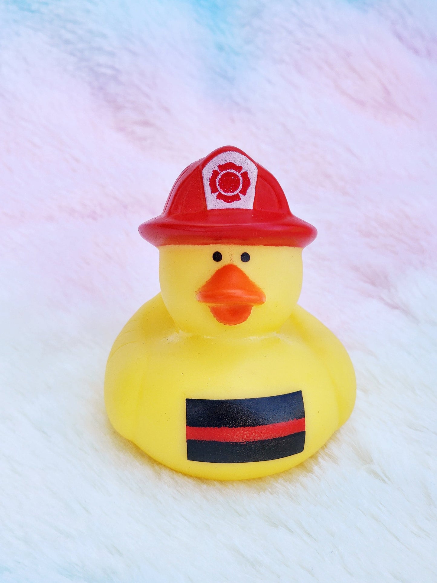 First Responder Firefighter Themed Yellow Rubber Ducks Gift for Fireman Office Desk Toy - Red Yellow Black - Individuals or Pack of 3