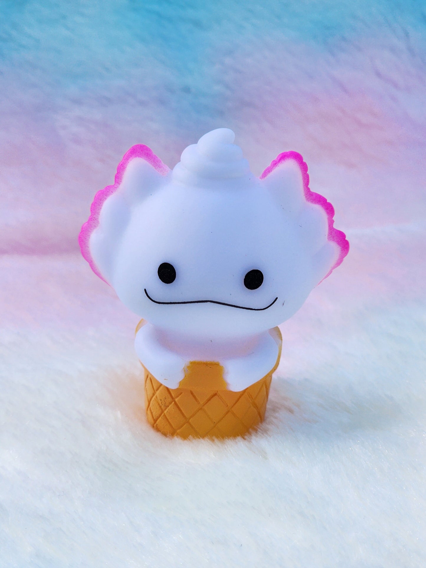 Ice Cream Axolotl Themed White Rubber Figure Rubber Animal Animals Rubber Duck Ducks - Brown Pink White - Individual