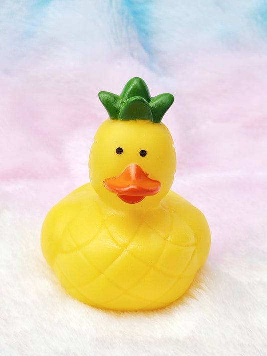 Pineapple Beach Tropical Yellow Rubber Duck Ducks Gift for Friend Vacation Gift - Yellow Orange Green - Individuals or Pack of 3