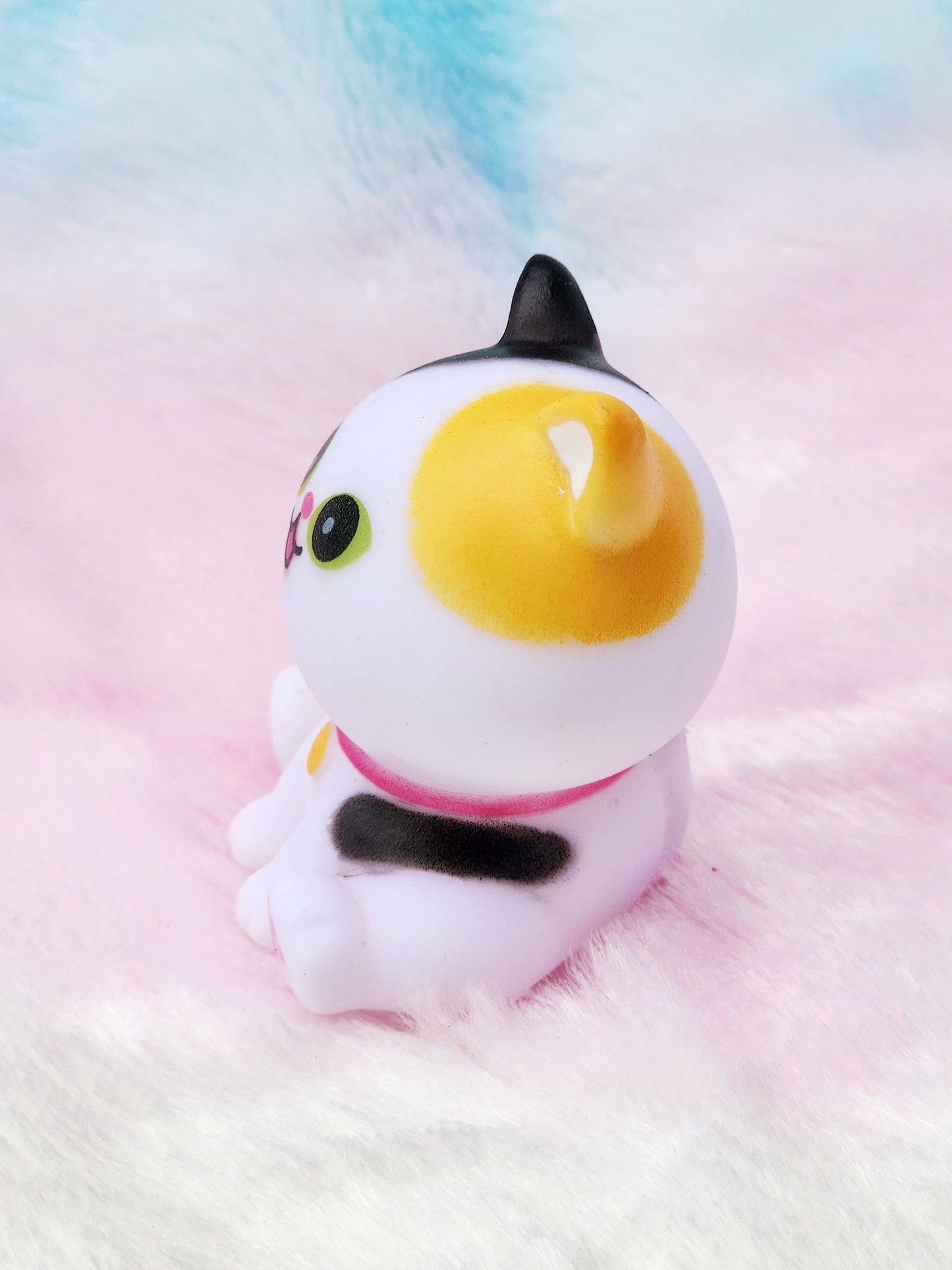 Multicolored Cat Kitty Themed White Rubber Figure Figures Rubber Animal Animals Rubber Duck Ducks - Black White Yellow - Individual