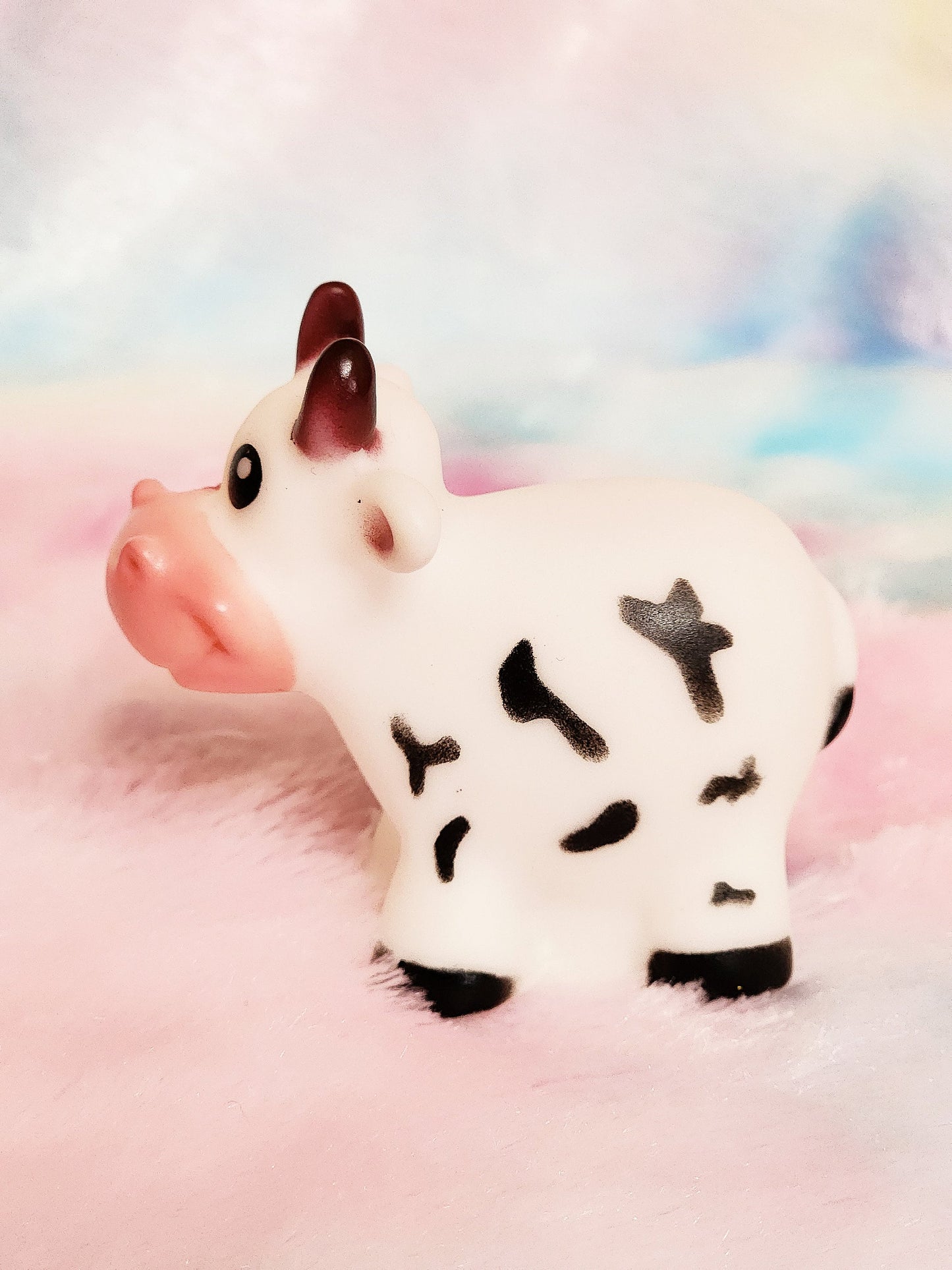 Black and White Milk Cow | Cute Novelty Gift | Cow Lover | Rubber Animal | Office Desk Toy | Gift for Animal Lover | Individual Item