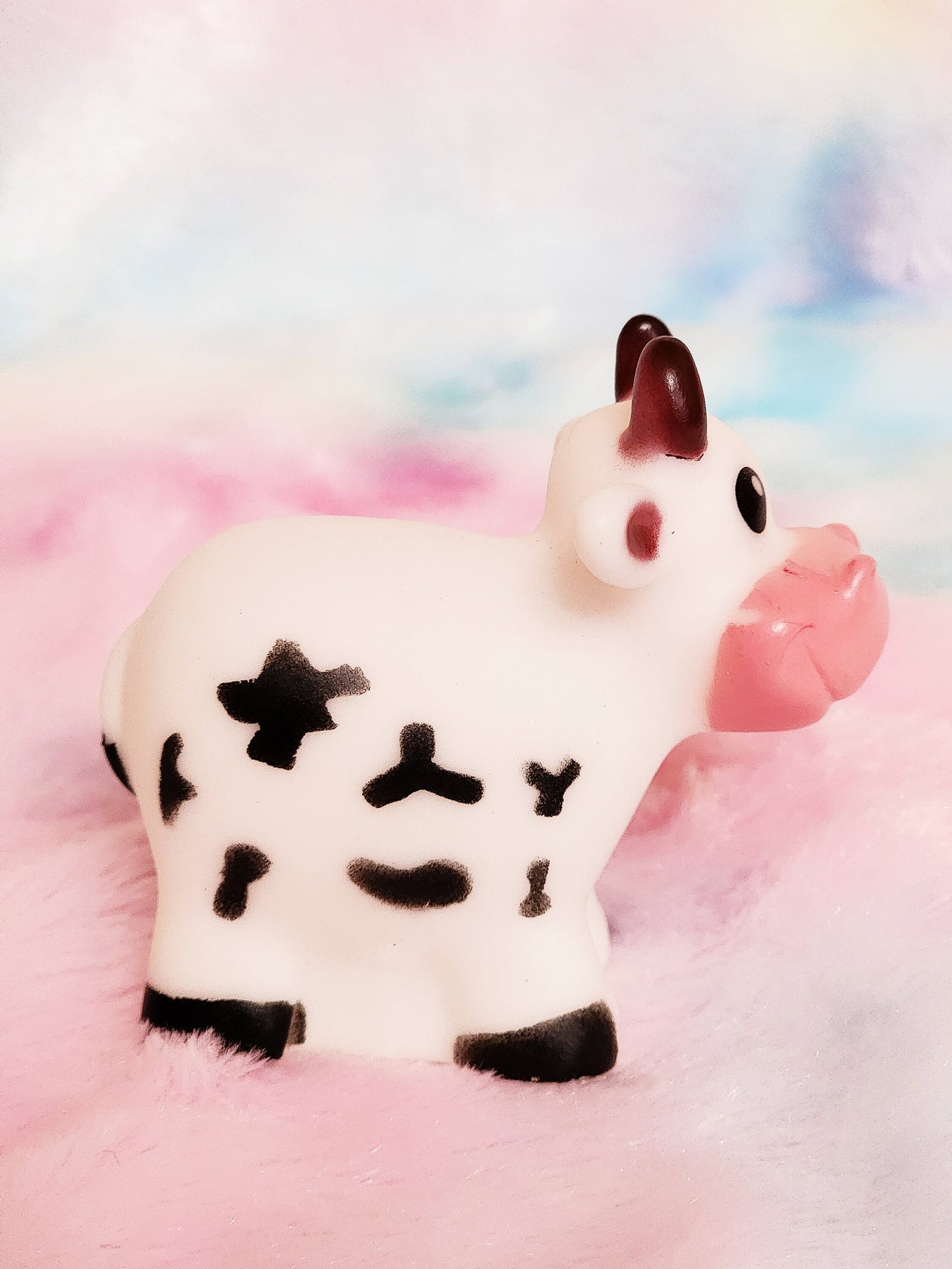 Black and White Milk Cow | Cute Novelty Gift | Cow Lover | Rubber Animal | Office Desk Toy | Gift for Animal Lover | Individual Item