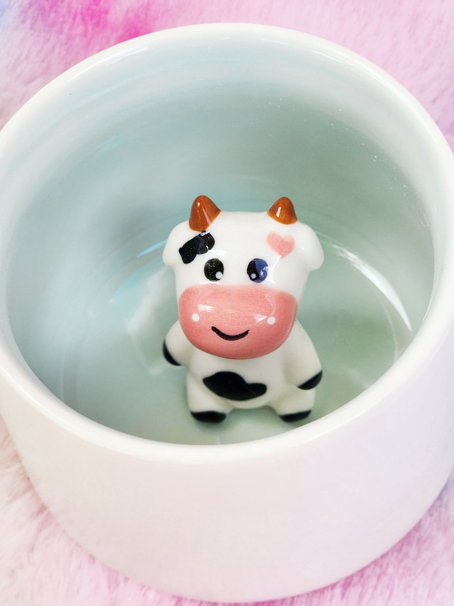 Cow Animal Mug 3D Barn Animal Ceramic Mug Cute Black and White Cow Highland Cow Housewarming Holiday College Gift