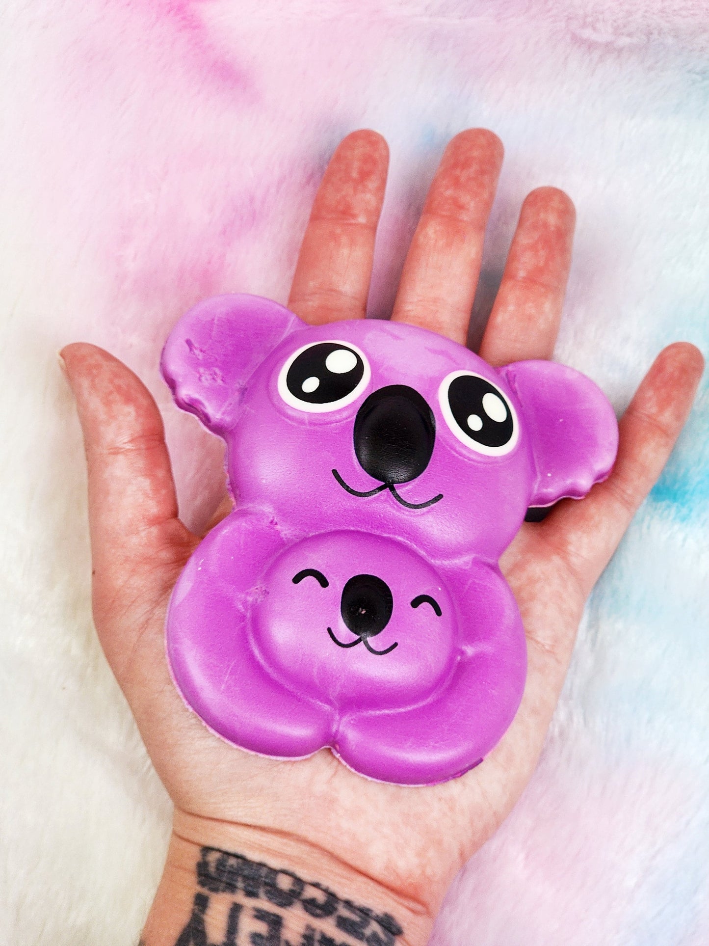 Jumbo Purple Koala Squish Sticker Animal Koala Gift Animal Gift Squishy Animal Sticker - Purple White Black - Individual