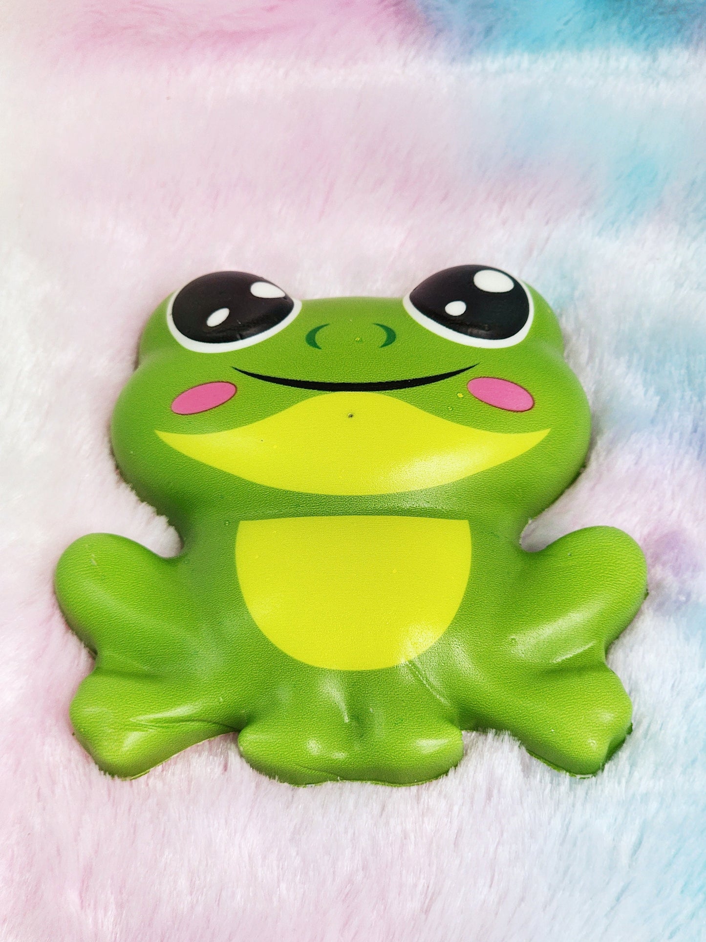 Jumbo Green Frog Squish Sticker Animal Lover Frog Gift Animal Gift Squishy Animal Sticker - Green Pink Black - Individual