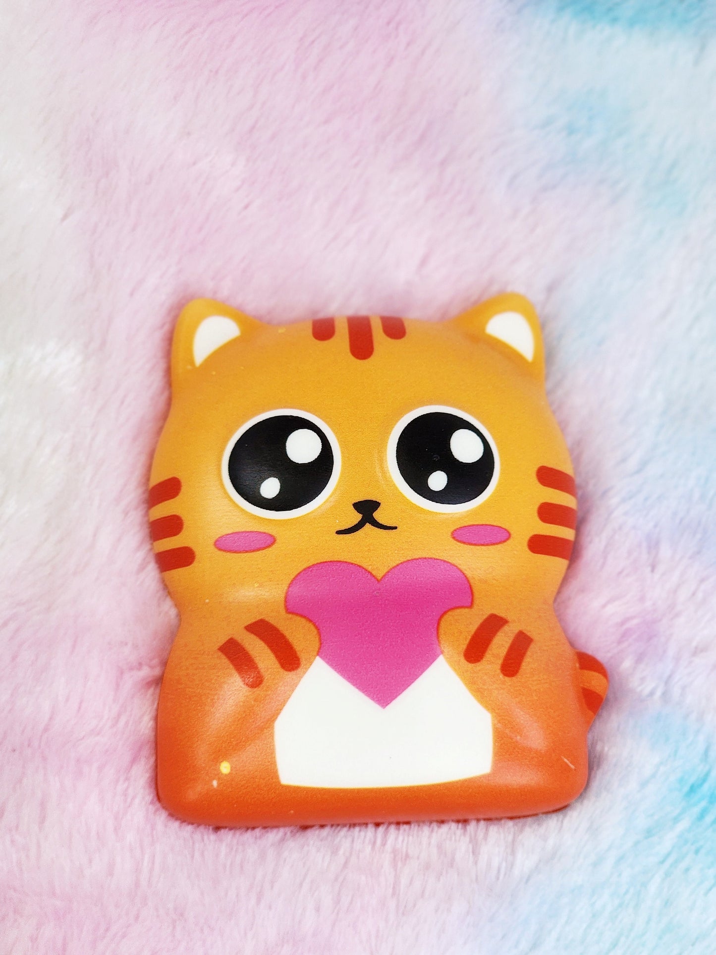 Jumbo Orange Cat Squish Sticker Animal Cat Gift Animal Gift Squishy Animal Sticker - Orange Pink White Black - Individual