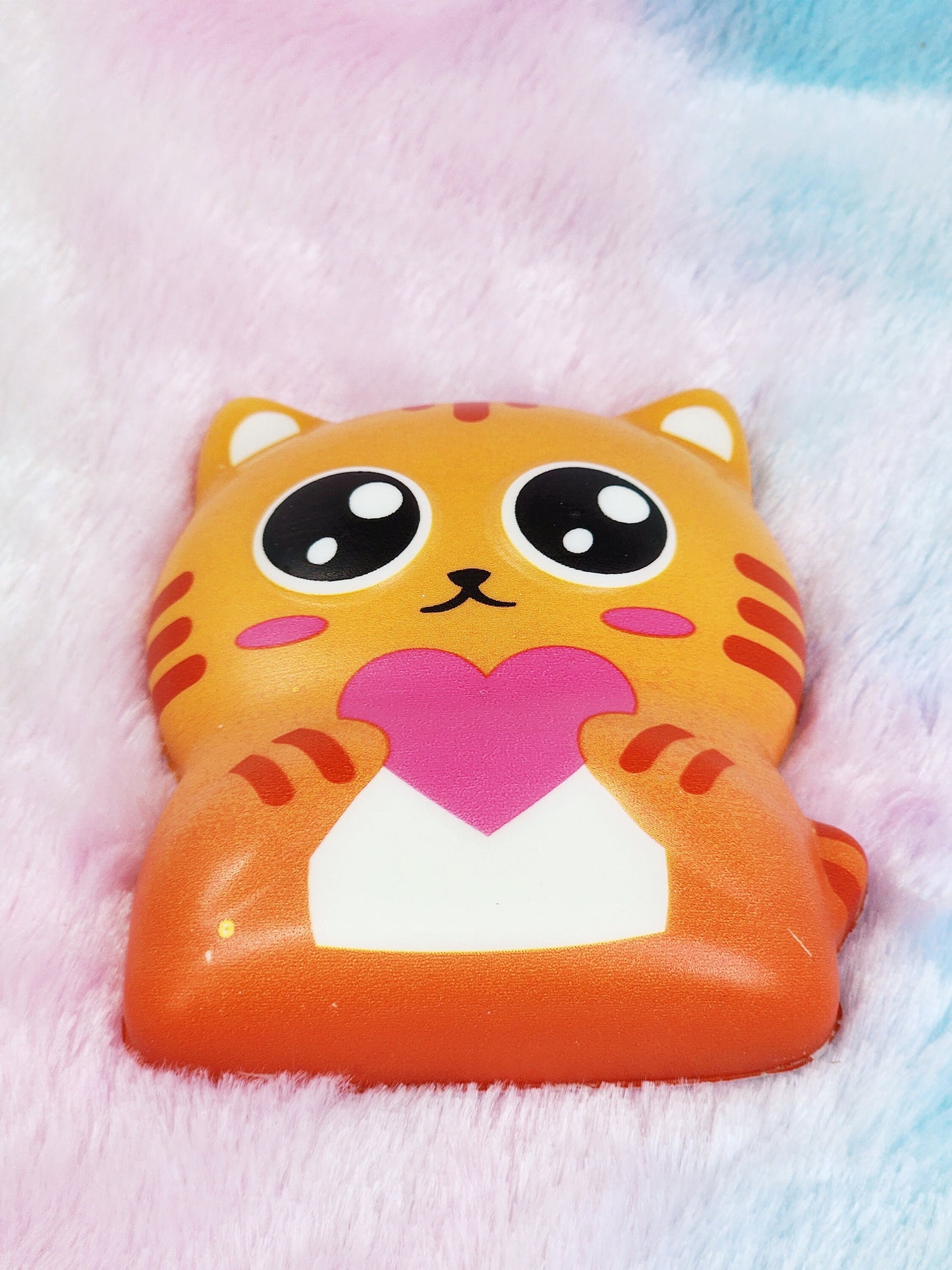 Jumbo Orange Cat Squish Sticker Animal Cat Gift Animal Gift Squishy Animal Sticker - Orange Pink White Black - Individual