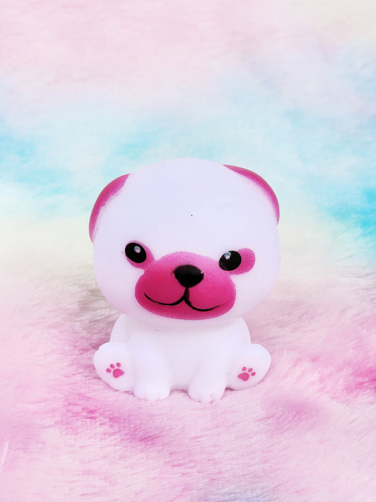 Pug Dog Pet Animal Themed White Rubber Figure Rubber Animal Animals Rubber Duck Ducks - Pink Black White - Individual