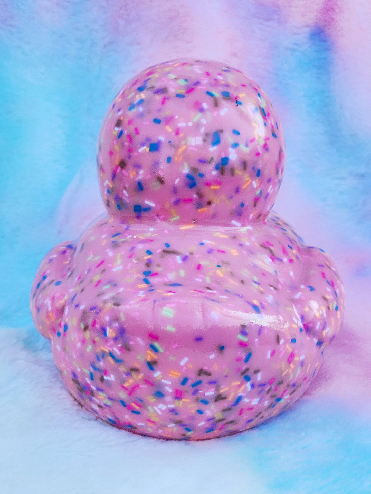 Large Strawberry Sprinkle Rubber Duck | Cute Novelty Gift | Donut Lover | Gift for Friend | Office Desk Toy | Colorful | Individual Item