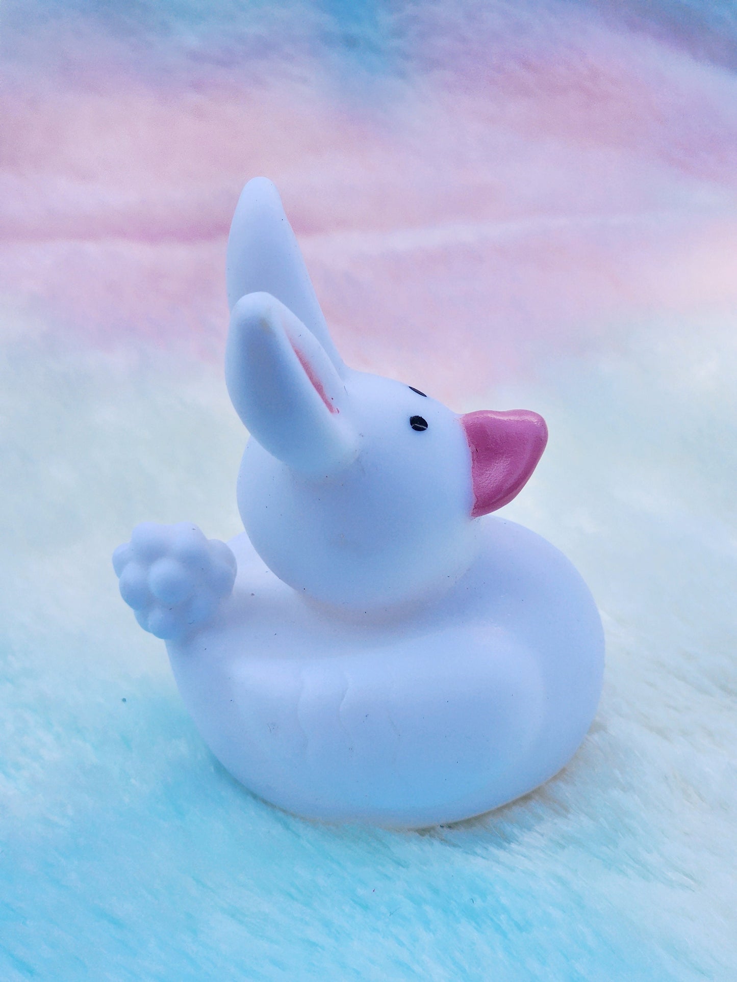 Bunnie Rabbit Animal Themed Rubber Duck Ducks - Pink White - Individuals or Pack of 3