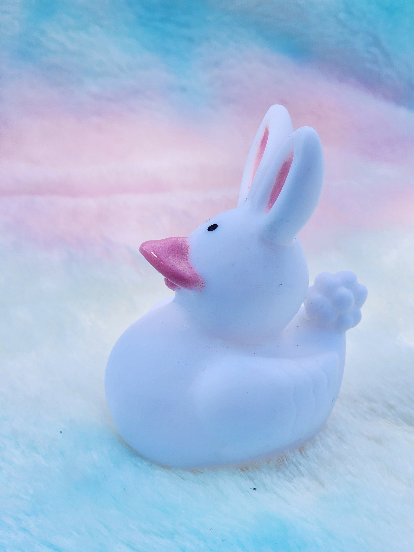 Bunnie Rabbit Animal Themed Rubber Duck Ducks - Pink White - Individuals or Pack of 3