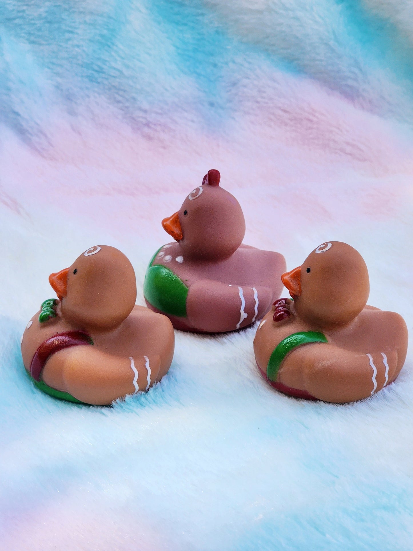 Gingerbread Rubber Ducks | Cute Novelty Gifts | Christmas Gift | Gift for Friend | Office Desk Toy | Individual Item | Pack of 3