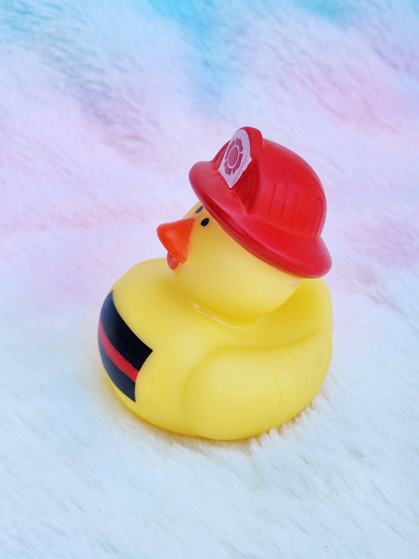 First Responder Firefighter Themed Yellow Rubber Ducks Gift for Fireman Office Desk Toy - Red Yellow Black - Individuals or Pack of 3