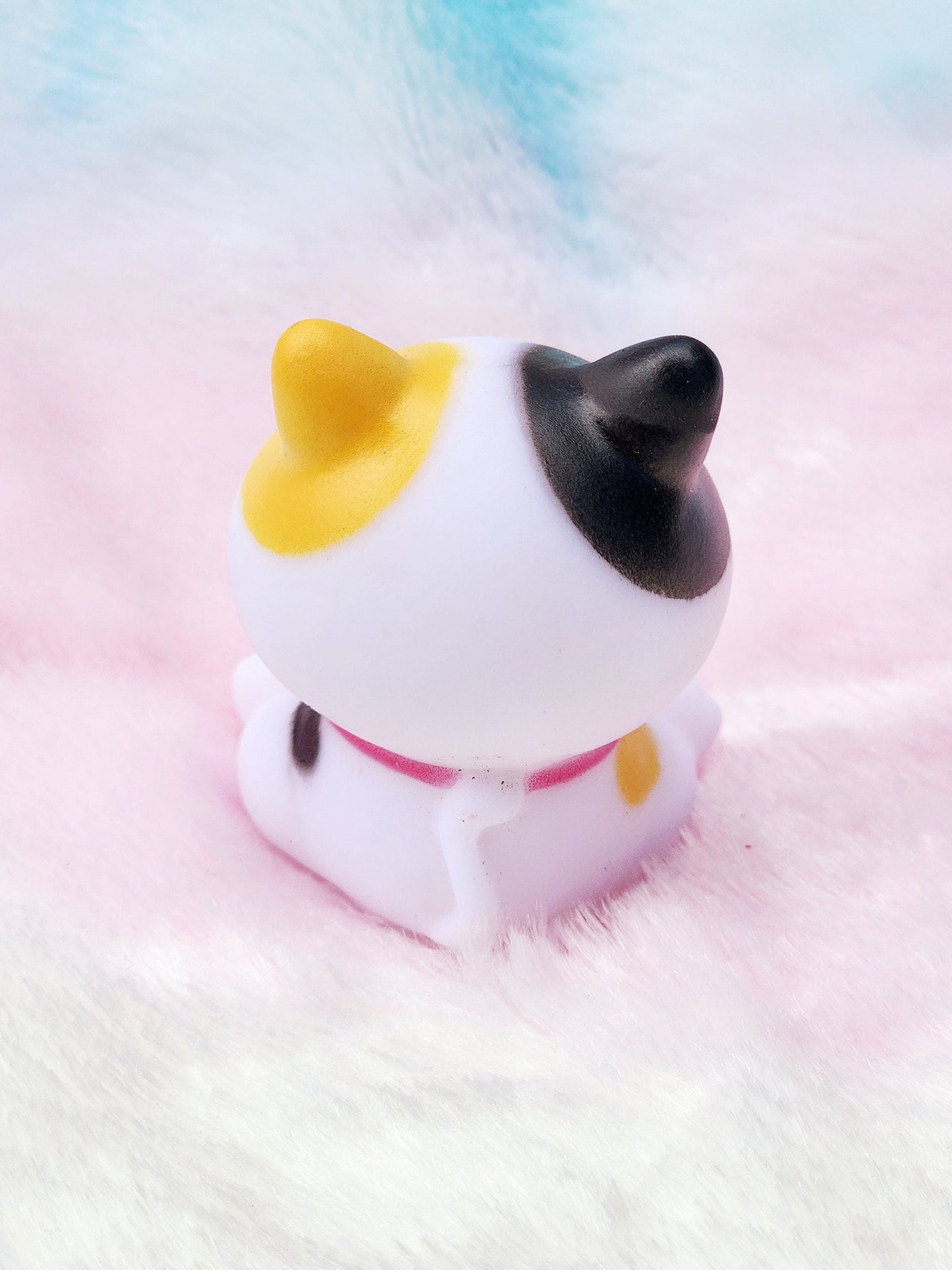 Multicolored Cat Kitty Themed White Rubber Figure Figures Rubber Animal Animals Rubber Duck Ducks - Black White Yellow - Individual