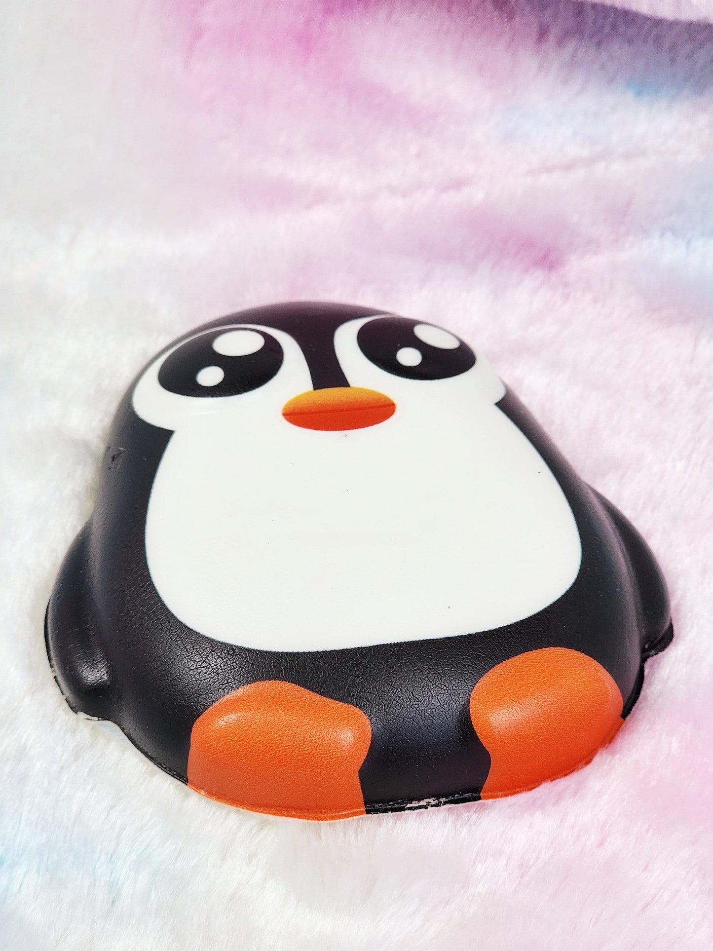 Jumbo Penguin Squish Sticker Animal Lover Penguin Gift Animal Gift Squishy Animal Sticker - Oranage Black White - Individual