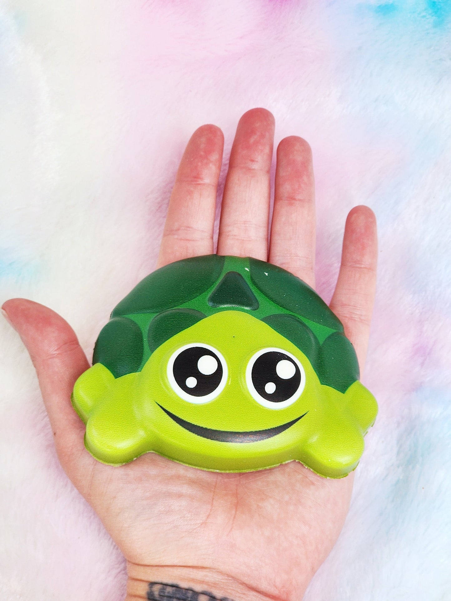 Jumbo Green Turtle Squish Sticker Animal Lover Turtle Gift Animal Gift Squishy Animal Sticker - Green White Black - Individual