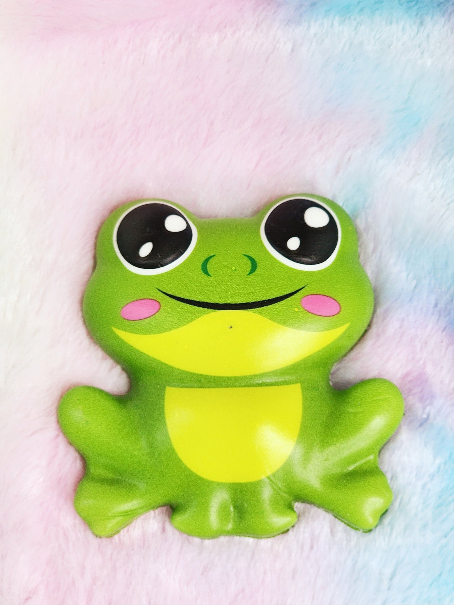 Jumbo Green Frog Squish Sticker Animal Lover Frog Gift Animal Gift Squishy Animal Sticker - Green Pink Black - Individual