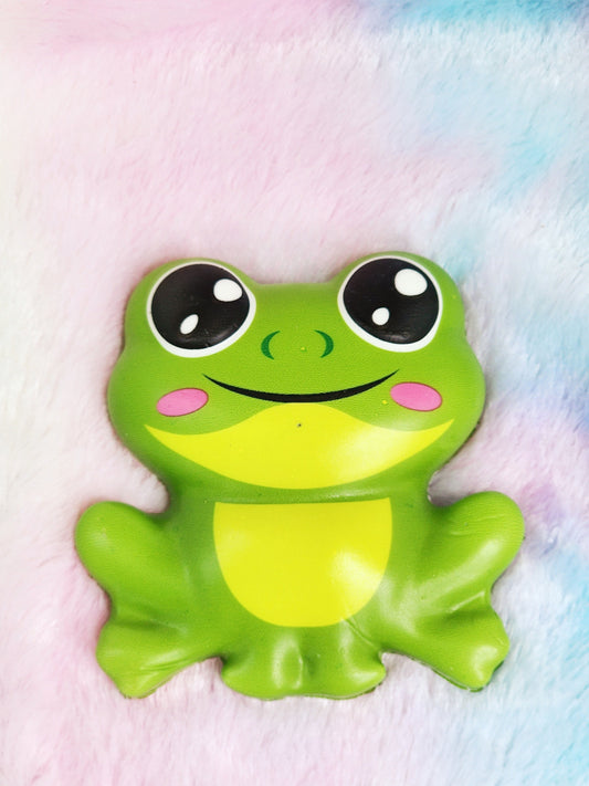 Jumbo Green Frog Squish Sticker Animal Lover Frog Gift Animal Gift Squishy Animal Sticker - Green Pink Black - Individual