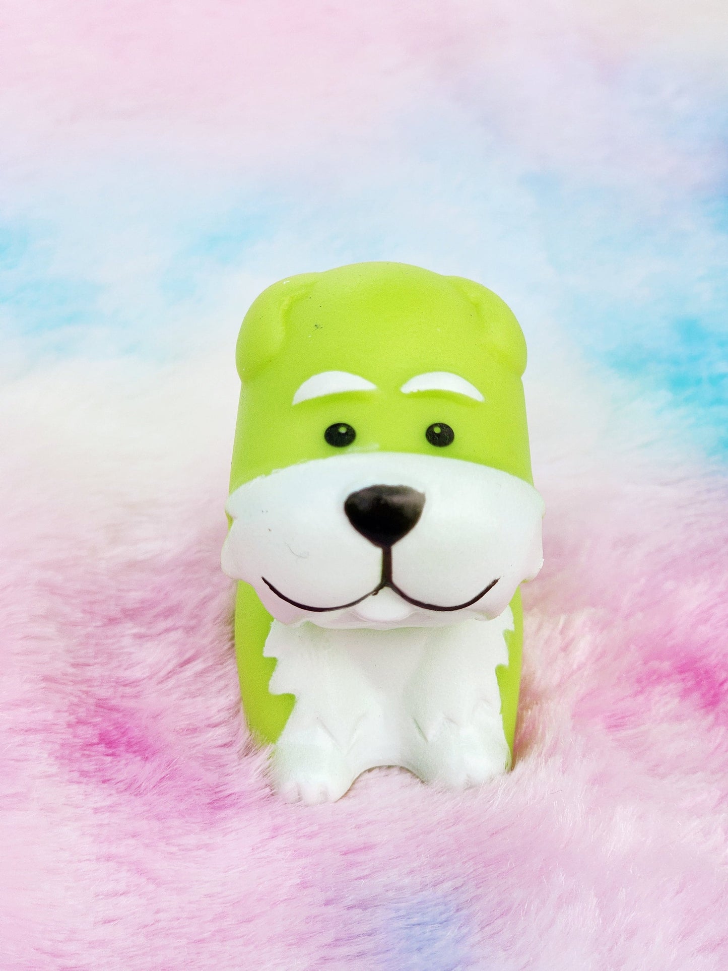 Schnauzer Dog Pet Animal Themed Green Rubber Figure Rubber Animal Animals Rubber Duck Ducks - Green White Black - Individual