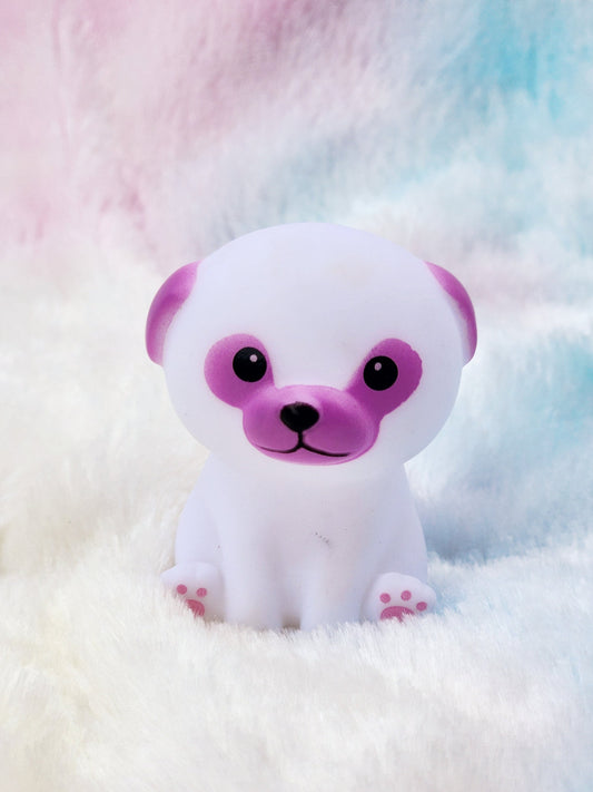 Purple and White Pug | Cute Novelty Gift | Pet Lover | Gift for Friend | Office Desk Toy | Rubber Animal | Individual Item