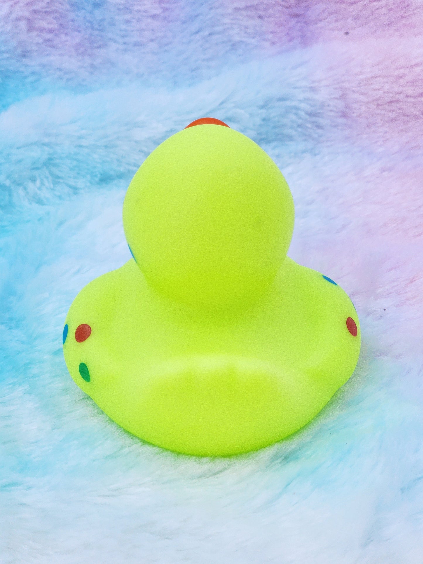 Neon Green Polka Dot Rubber Duck | Cute Novelty Gift | Retro Lover | Gift for Friend | Office Desk Toy | Colorful | Individual Item