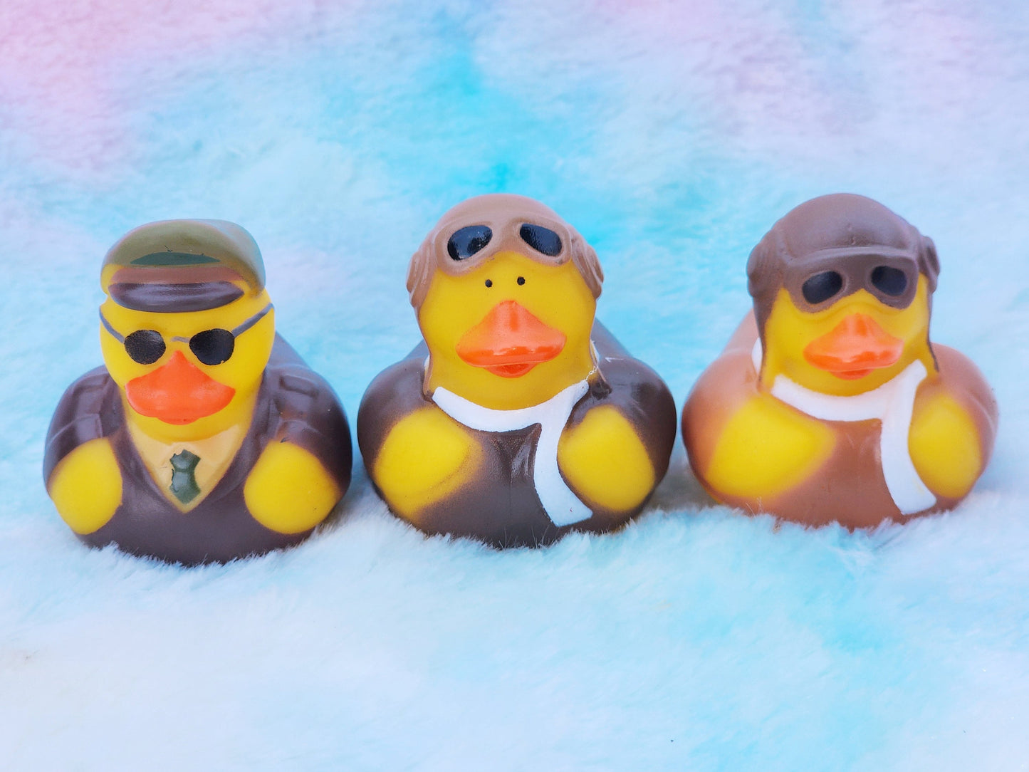 Aviator Rubber Ducks | Cute Novelty Gift | Pilot Gift | Gift for Friend | Office Desk Toy | Air Force Lover | Individual Item | Pack of 3