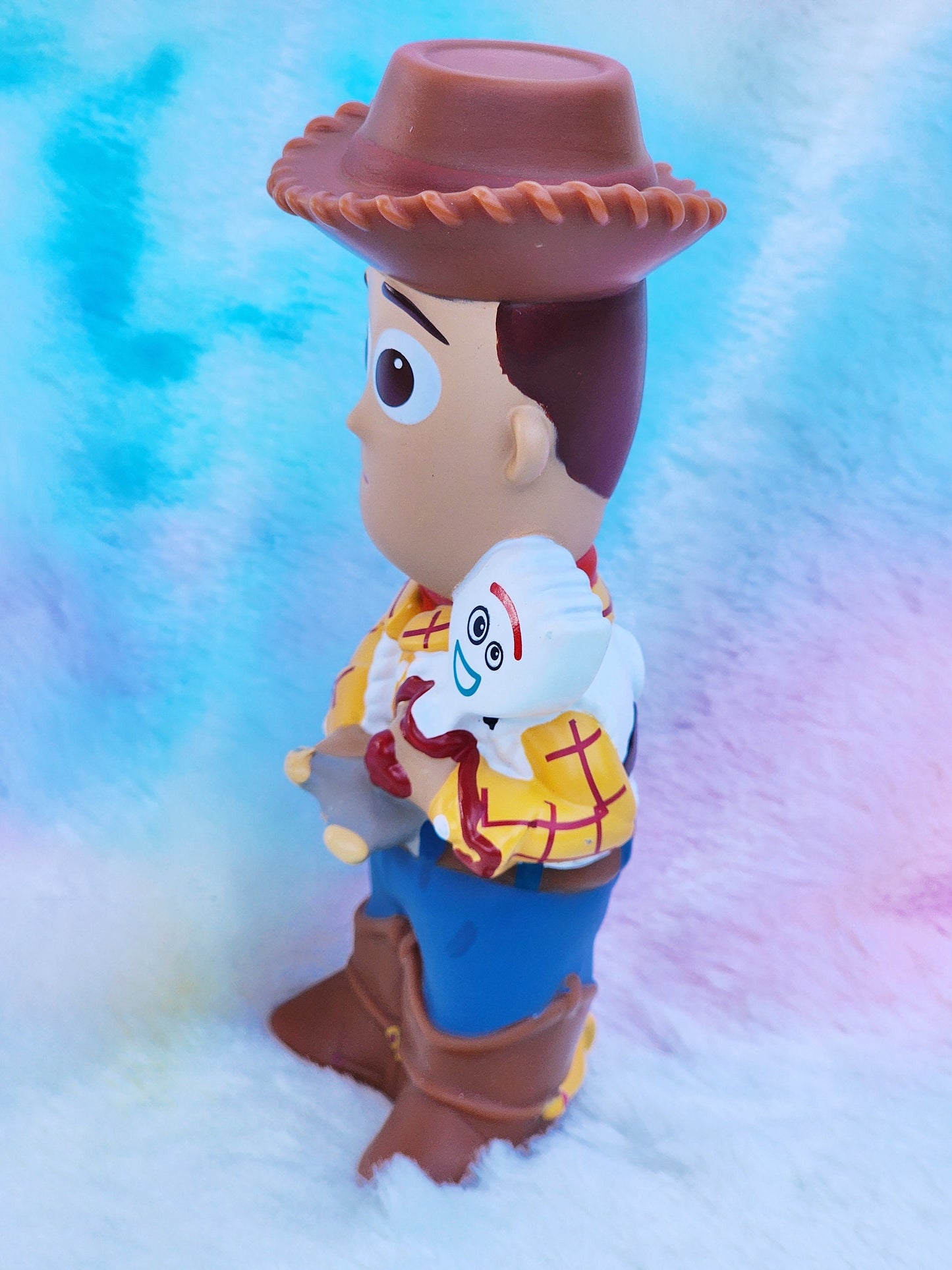 Large Woody and Forky Toy Story Rubber Figure | Disney Lover | Toy Story Gift | Office Desk Toy | Woody and Forky | Individual Item