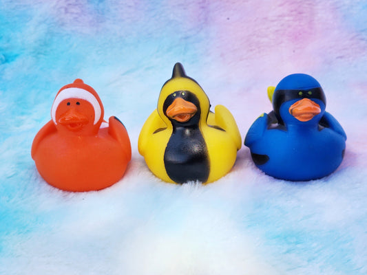 Ocean Fish Rubber Ducks | Cute Novelty Gift | Ocean Lover | Gift for Friend | Office Desk Toy | Individual Item | Pack of 3