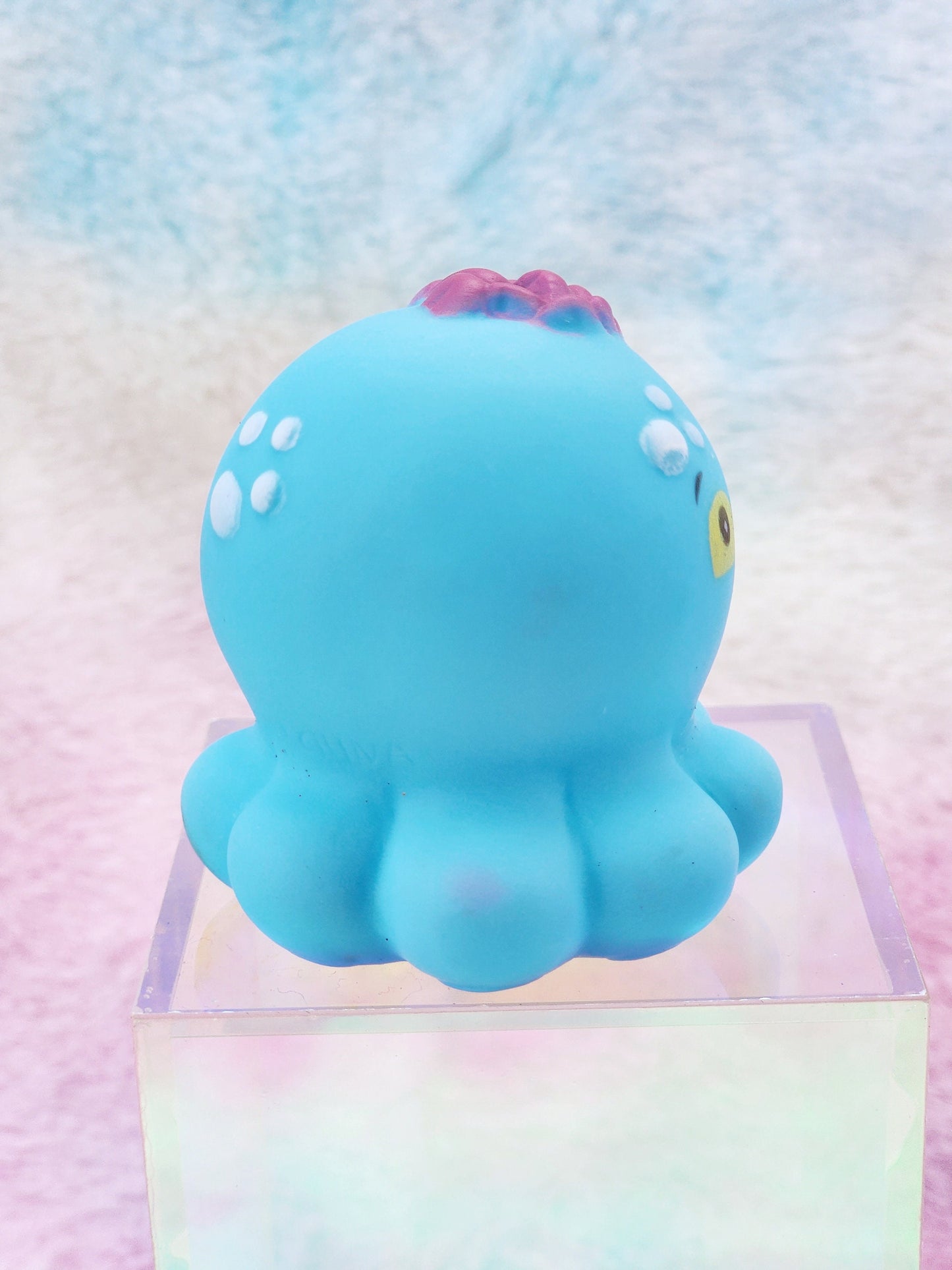 Scared Octopus Sea Ocean Animal Themed Blue Rubber Figure Rubber Animal Animals Rubber Duck Ducks - Blue Purple White - Individual