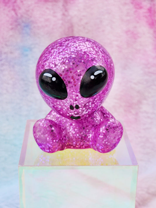 Purple Glitter Alien | Cute Novelty Gifts | Alien Lover | Office Desk Toy | Extraterrestrial Lover | Gift for Friend | Individual