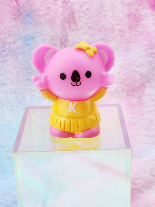 Cheerleader Koala Animal Themed Pink Rubber Figure Rubber Animal Animals Rubber Duck Ducks - Yellow White Pink - Individual