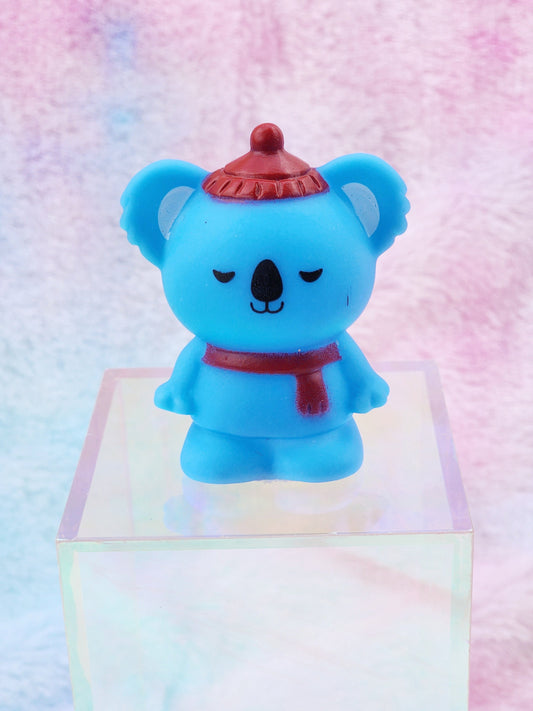 Winter Koala Animal Themed Blue Rubber Figure Rubber Animal Animals Rubber Duck Ducks - Red Black Blue - Individual