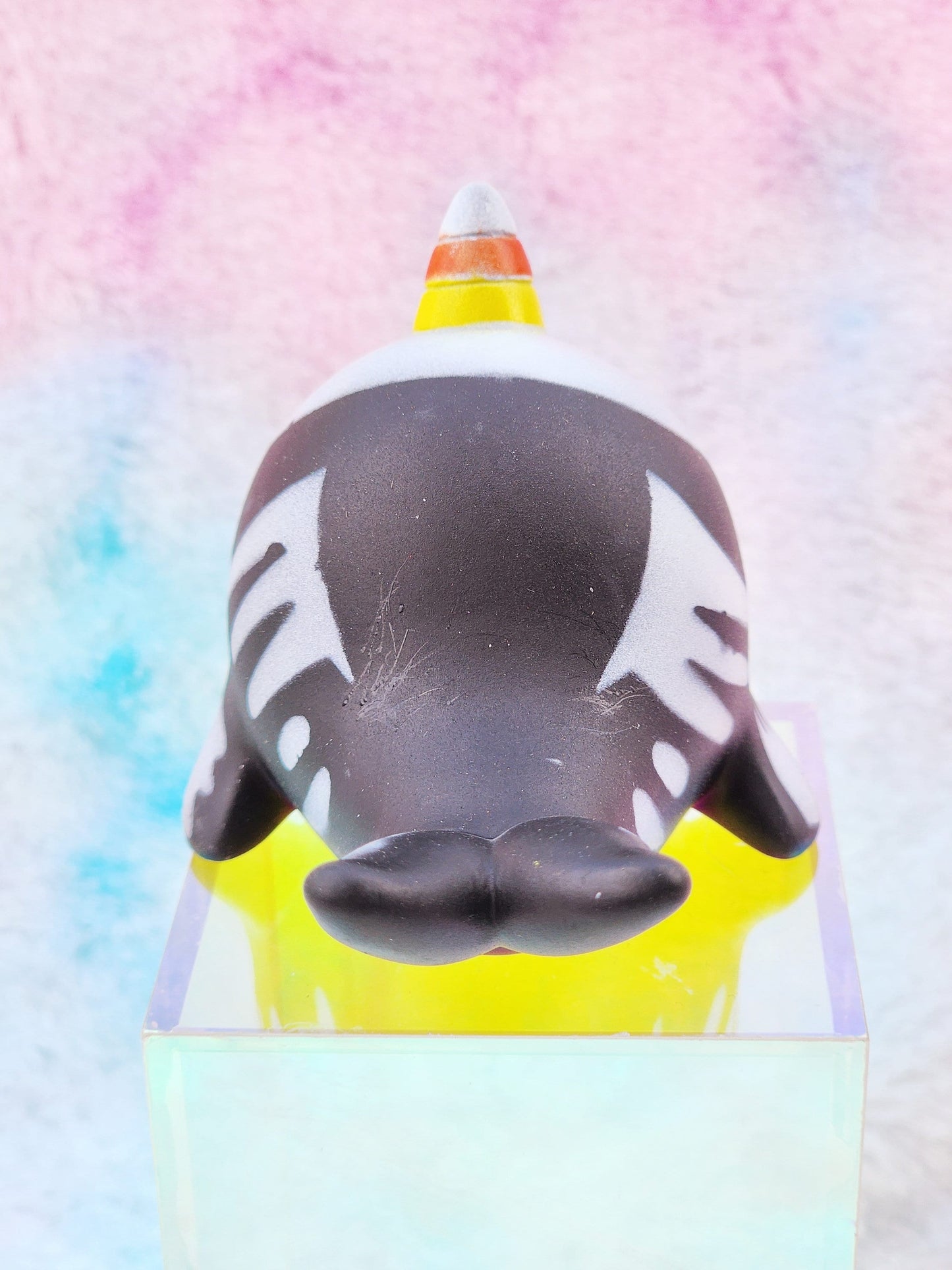 Halloween Narwhal Ocean Themed Skeleton Rubber Animal Rubber Ducks Friend Gift Office Desk Toy - White Black Orange Yellow - Individual