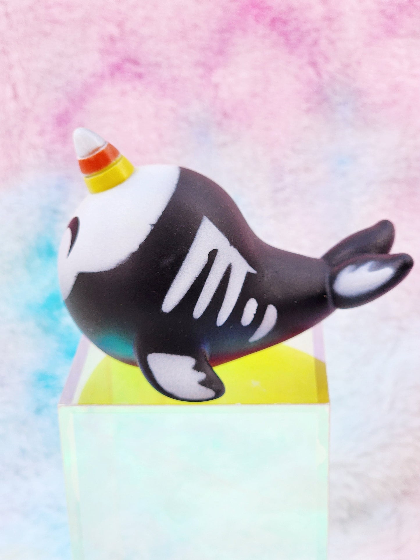 Halloween Narwhal Ocean Themed Skeleton Rubber Animal Rubber Ducks Friend Gift Office Desk Toy - White Black Orange Yellow - Individual