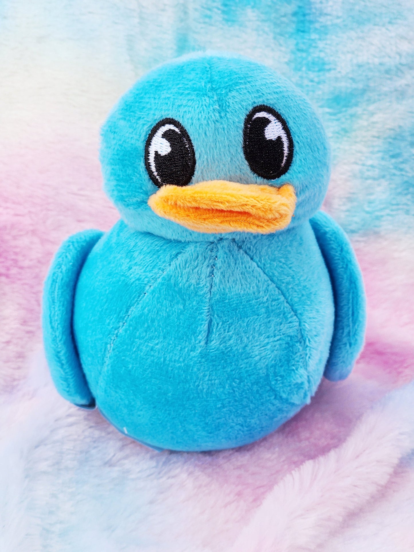 Large Blue Rubber Duck Plush | Cute Novelty Gift | Duck Lover | Gift for Friend | Office Desk Toy | Bright Colors | Plushy | Individual Item