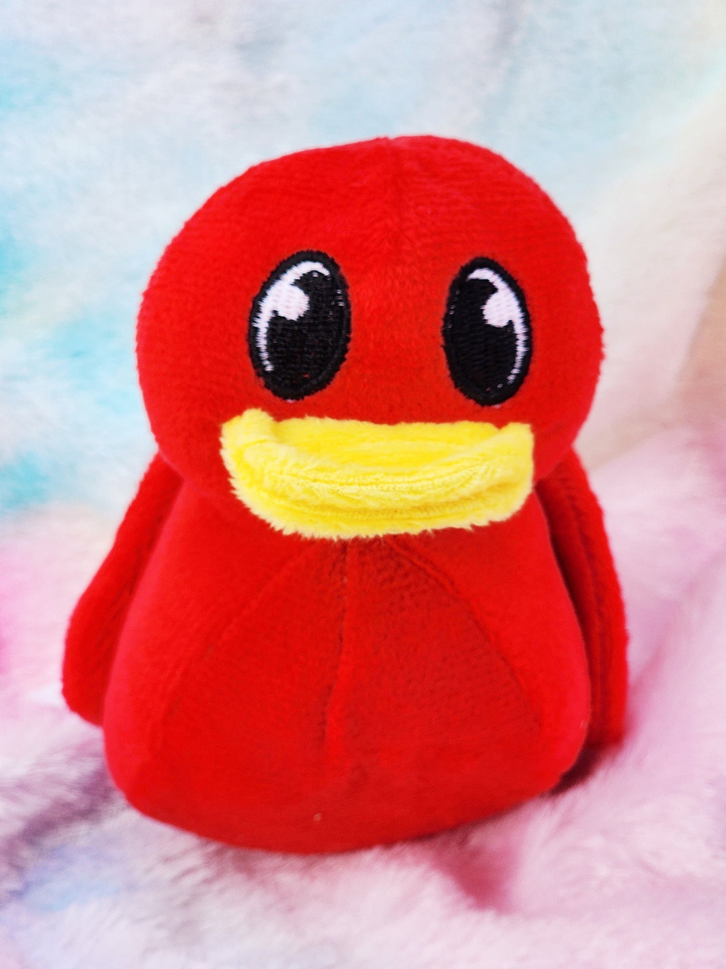 Large Red Rubber Duck Plush | Cute Novelty Gift | Duck Lover | Gift for Friend | Office Desk Toy | Bright Colors | Plushy | Individual